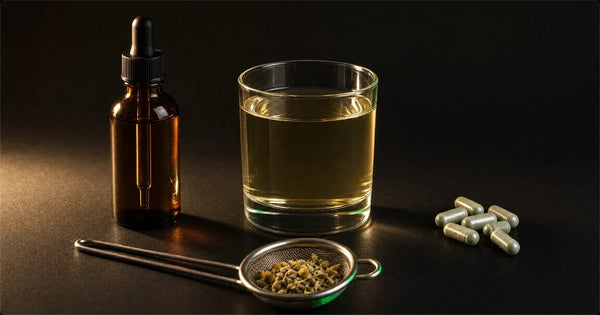 Mullein tincture, tea, and capsules compared